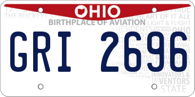 OH license plate GRI2696