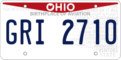 OH license plate GRI2710