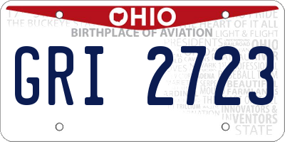 OH license plate GRI2723