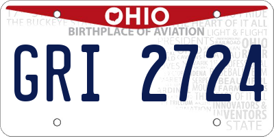 OH license plate GRI2724