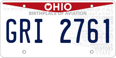 OH license plate GRI2761
