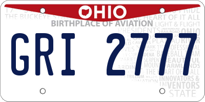 OH license plate GRI2777