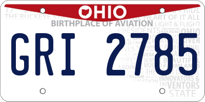 OH license plate GRI2785
