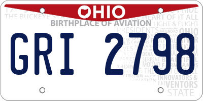 OH license plate GRI2798