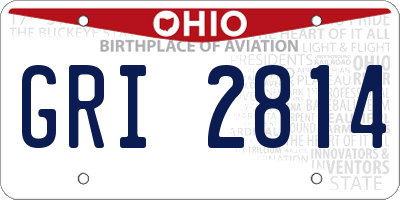 OH license plate GRI2814