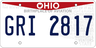 OH license plate GRI2817