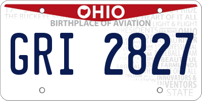 OH license plate GRI2827