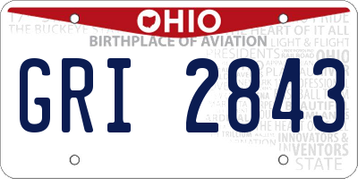 OH license plate GRI2843