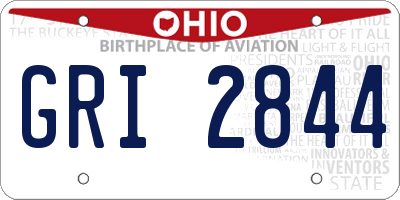 OH license plate GRI2844