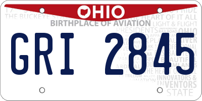 OH license plate GRI2845