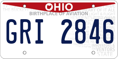 OH license plate GRI2846