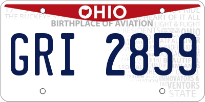 OH license plate GRI2859