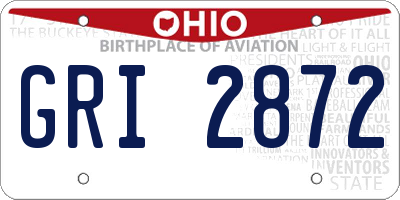 OH license plate GRI2872