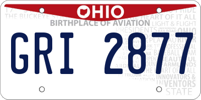 OH license plate GRI2877