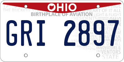 OH license plate GRI2897