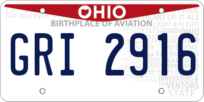 OH license plate GRI2916