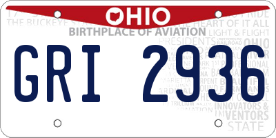 OH license plate GRI2936