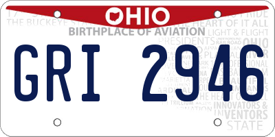 OH license plate GRI2946