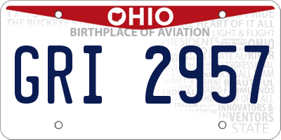 OH license plate GRI2957