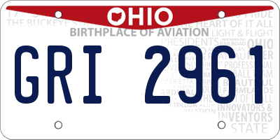 OH license plate GRI2961