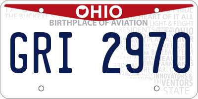 OH license plate GRI2970