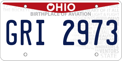 OH license plate GRI2973