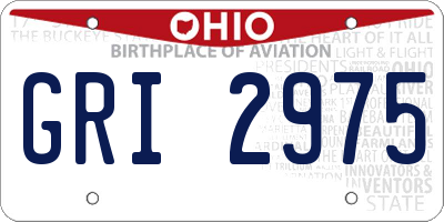 OH license plate GRI2975