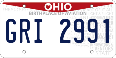 OH license plate GRI2991