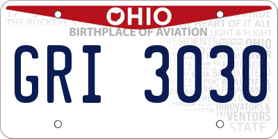 OH license plate GRI3030
