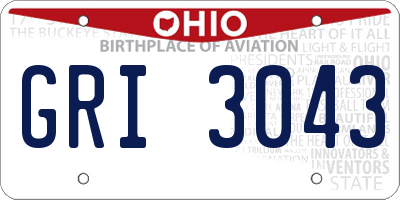 OH license plate GRI3043