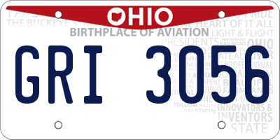 OH license plate GRI3056