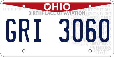 OH license plate GRI3060