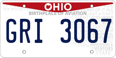 OH license plate GRI3067