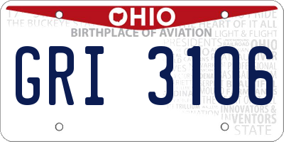 OH license plate GRI3106