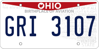 OH license plate GRI3107