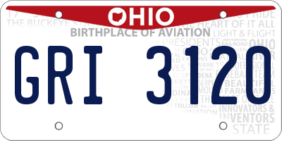 OH license plate GRI3120