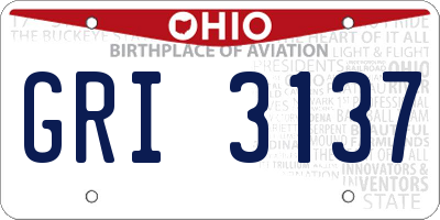 OH license plate GRI3137