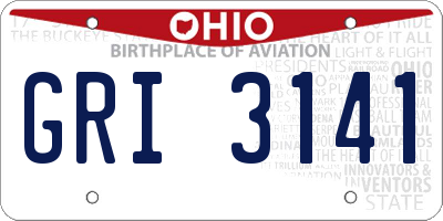 OH license plate GRI3141