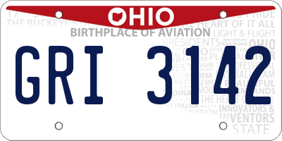 OH license plate GRI3142