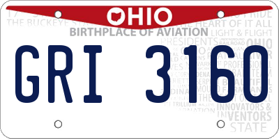 OH license plate GRI3160
