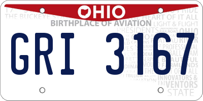 OH license plate GRI3167