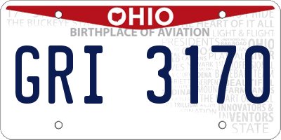 OH license plate GRI3170