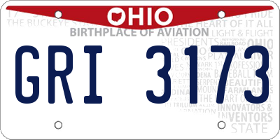 OH license plate GRI3173