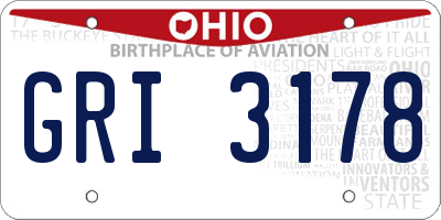 OH license plate GRI3178