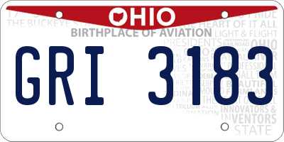 OH license plate GRI3183