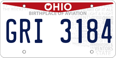 OH license plate GRI3184