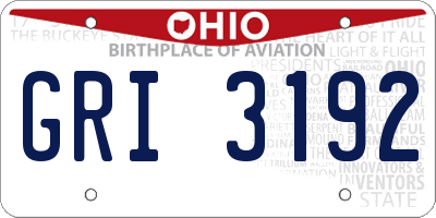 OH license plate GRI3192