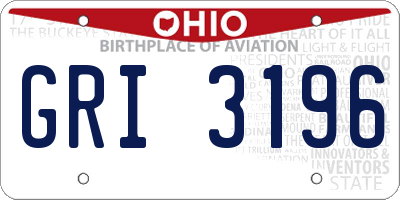 OH license plate GRI3196