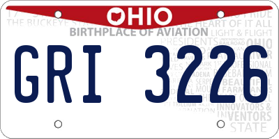 OH license plate GRI3226