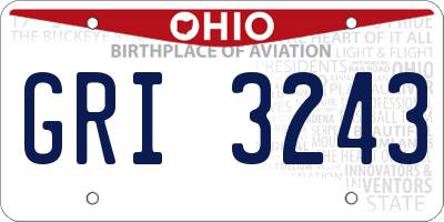 OH license plate GRI3243